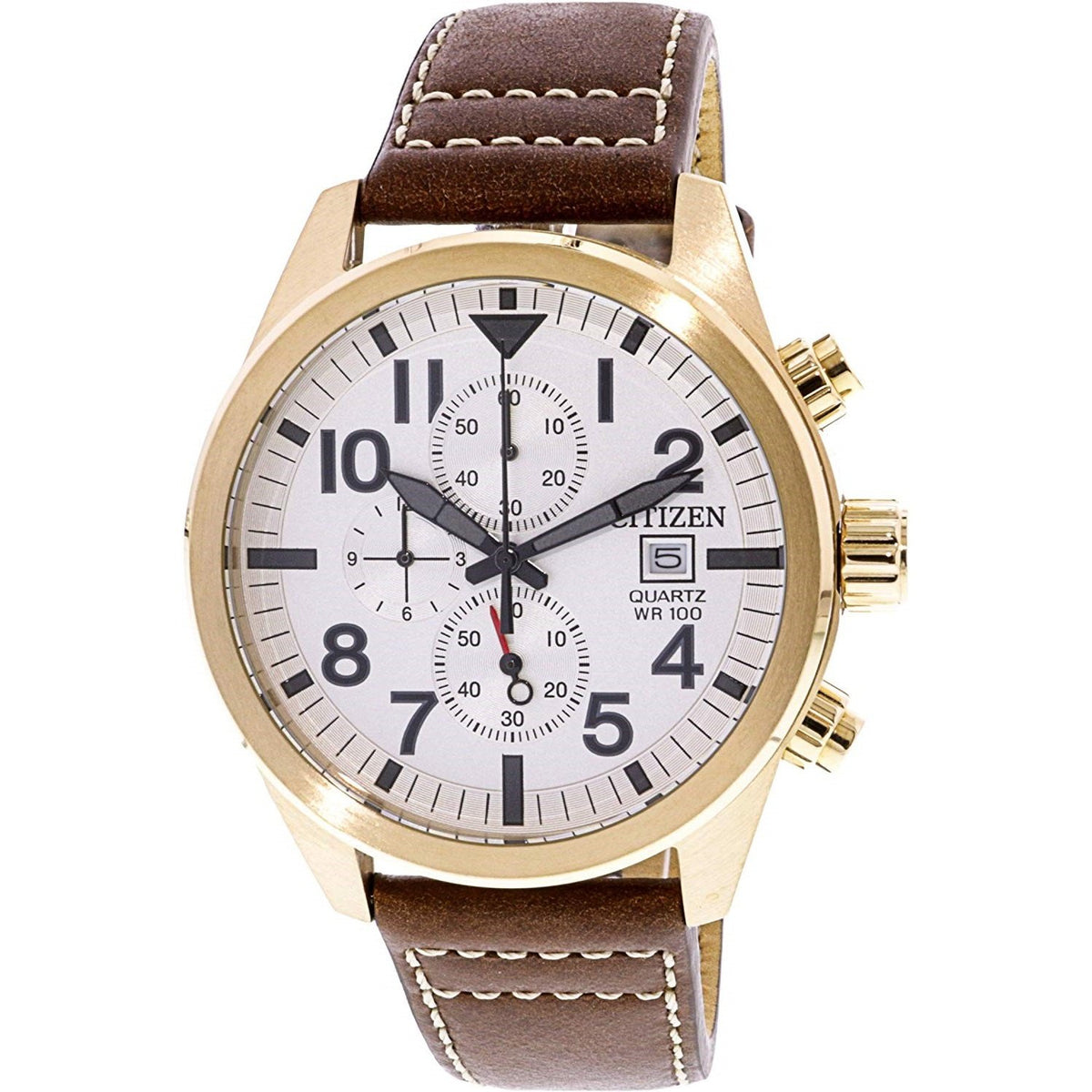Citizen Men&#39;s AN3623-02A Citizen Quartz Chronograph Brown Leather Watch