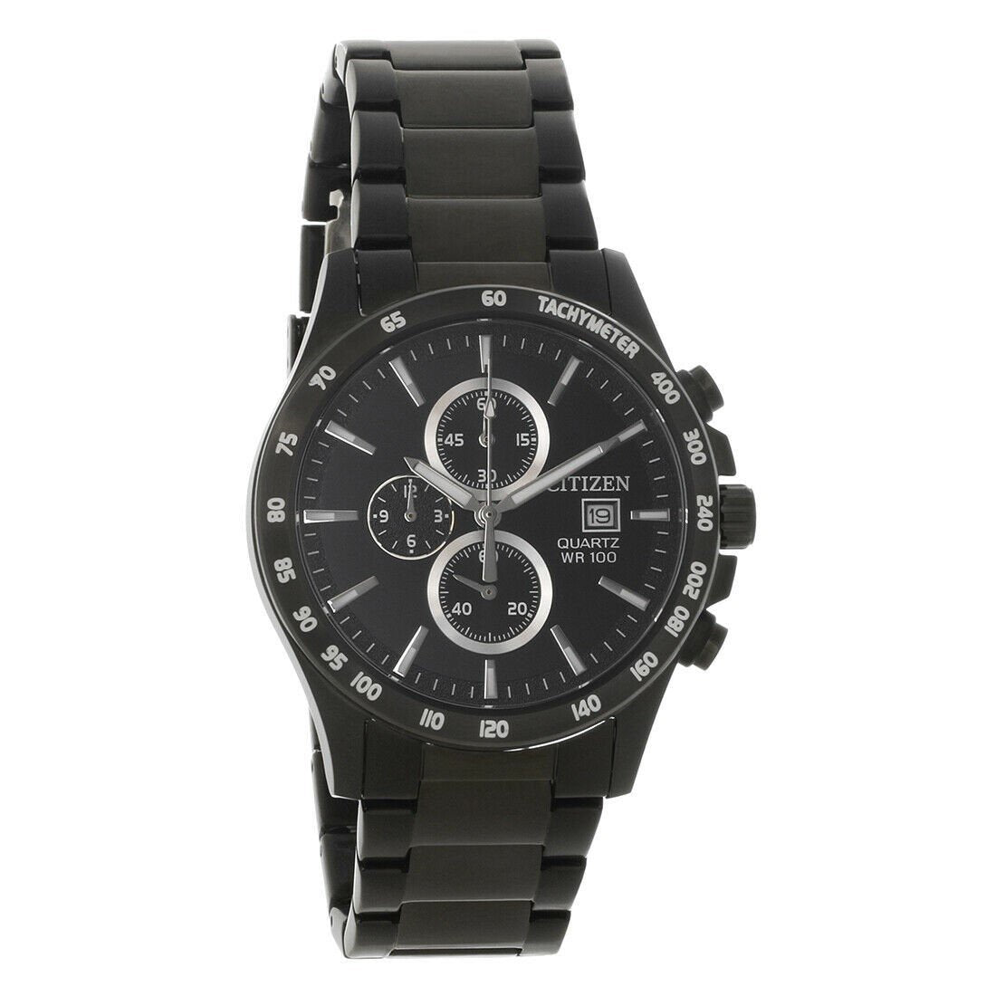 Citizen Men&#39;s AN3645-51E Citizen Quartz Chronograph Black Stainless Steel Watch
