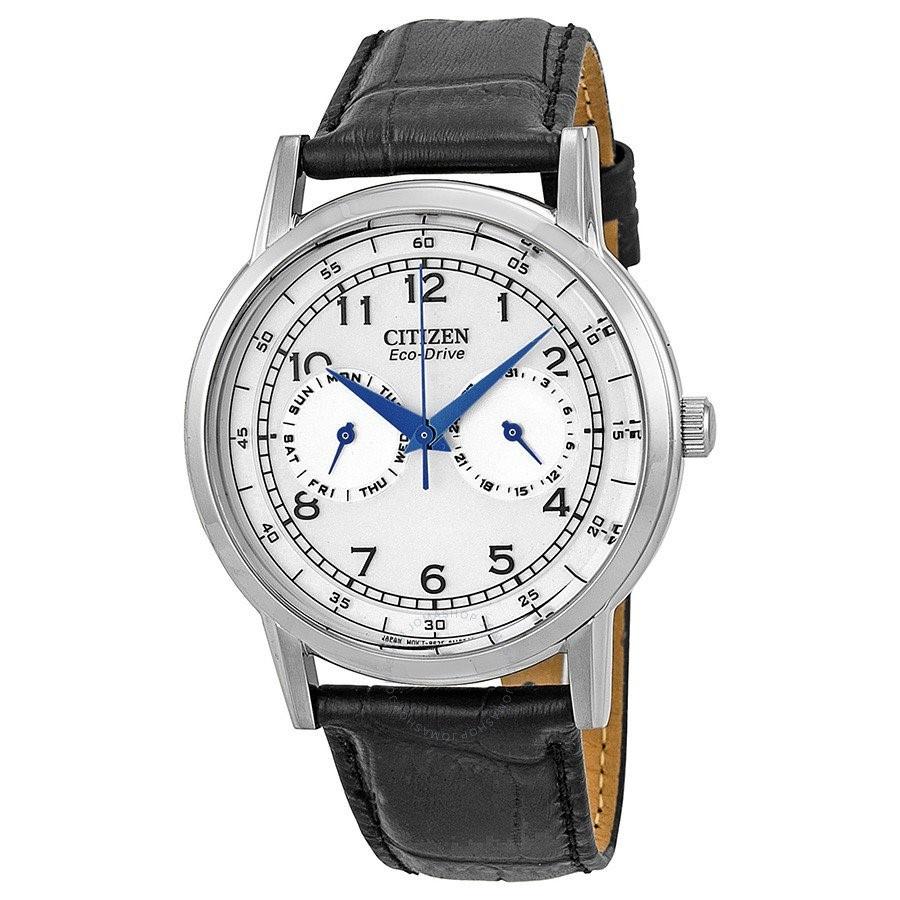 Citizen Men&#39;s AO9000-06B Eco-Drive Black Leather Watch