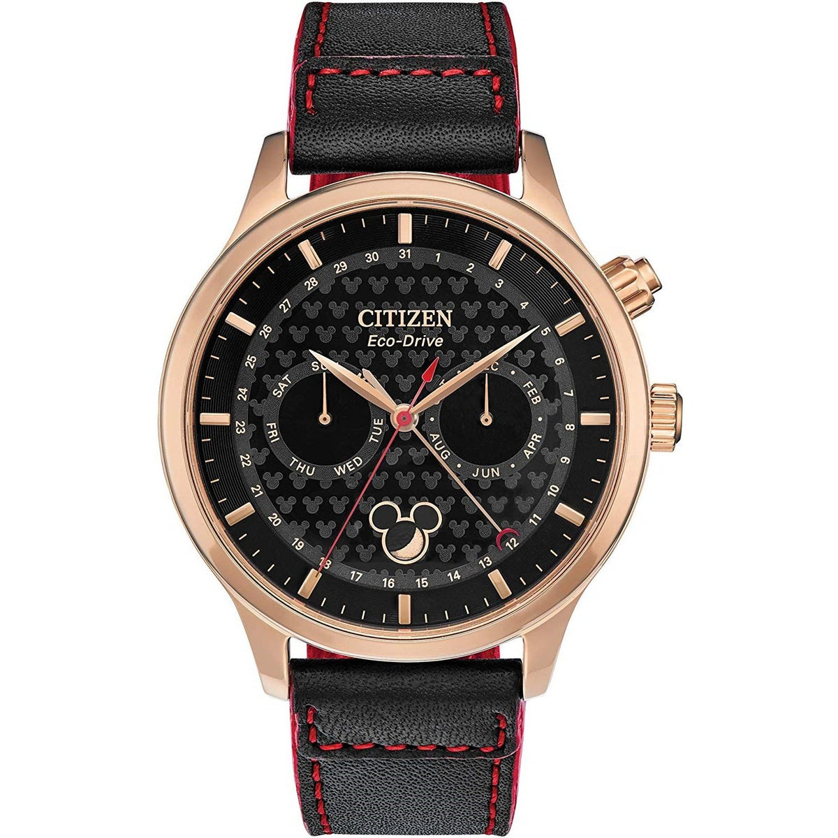 Citizen Men's AP1053-23W Mickey Mouse Black Leather Watch