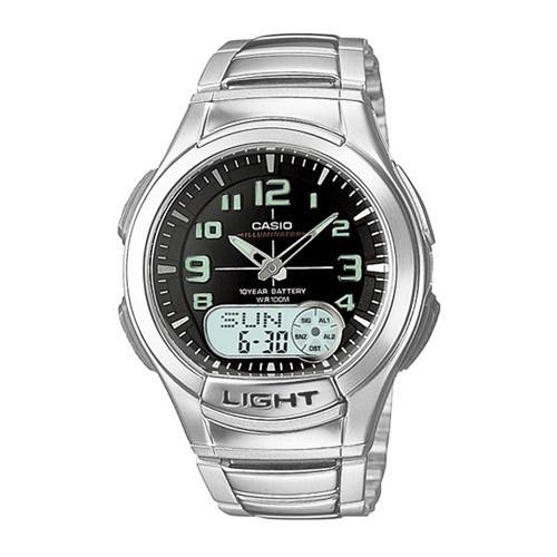 Casio Men&#39;s AQ-180WD-1BV Ana-Digi Light Analog-Digital Stainless Steel Watch