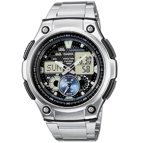 Casio Men&#39;s AQ-190WD-1AV Ana-Digi Analog-Digital Stainless Steel Watch