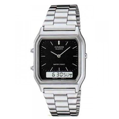 Casio Men&#39;s AQ-230A-1D Classic Analog-Digital Stainless Steel Watch