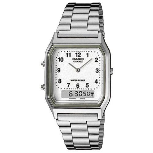 Casio Men&#39;s AQ-230A-7B Classic Analog-Digital Stainless Steel Watch