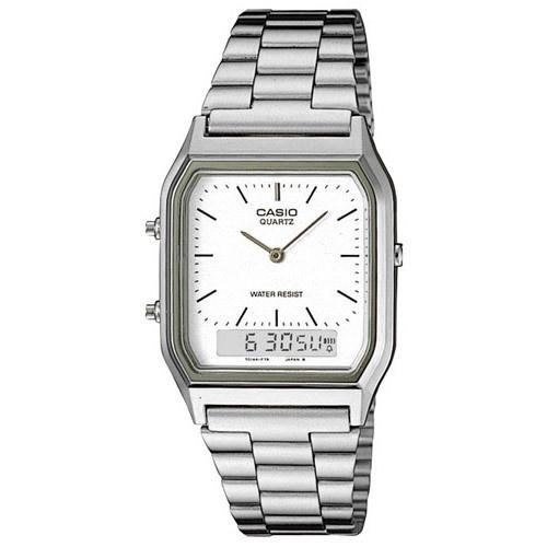 Casio Men&#39;s AQ-230A-7D Classic Analog-Digital Stainless Steel Watch