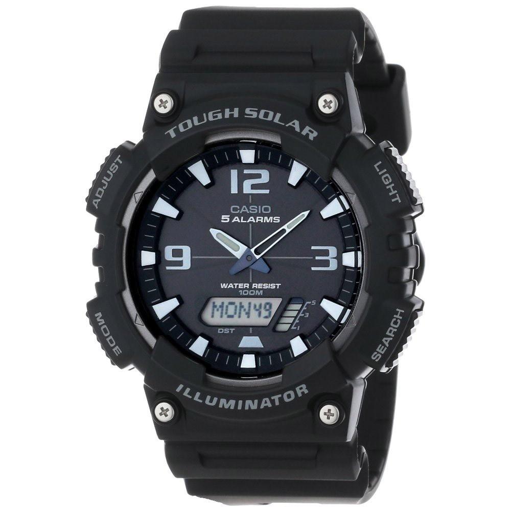 Casio Men&#39;s AQ-S810W-1AV Ana-Digi Analog-Digital Black Rubber Watch