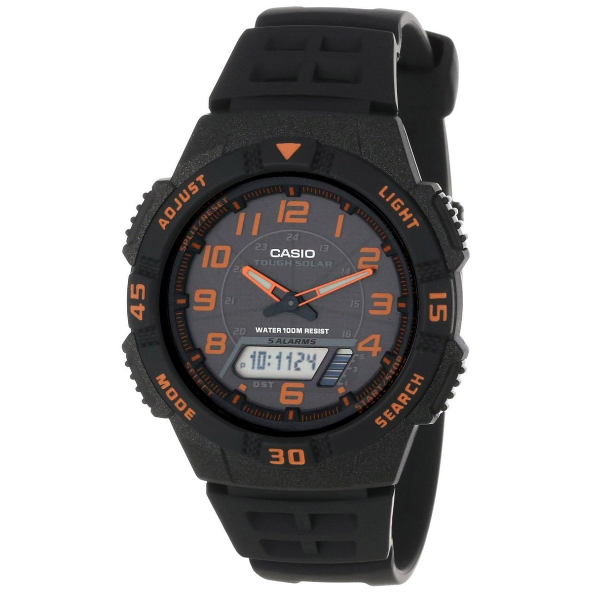 Casio Men&#39;s AQS-800W-1B2V Ana-Digi Analog-Digital Black Rubber Watch