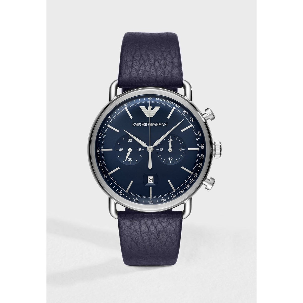 Emporio Armani Men's AR11105 Dress Chronograph Blue Leather Watch