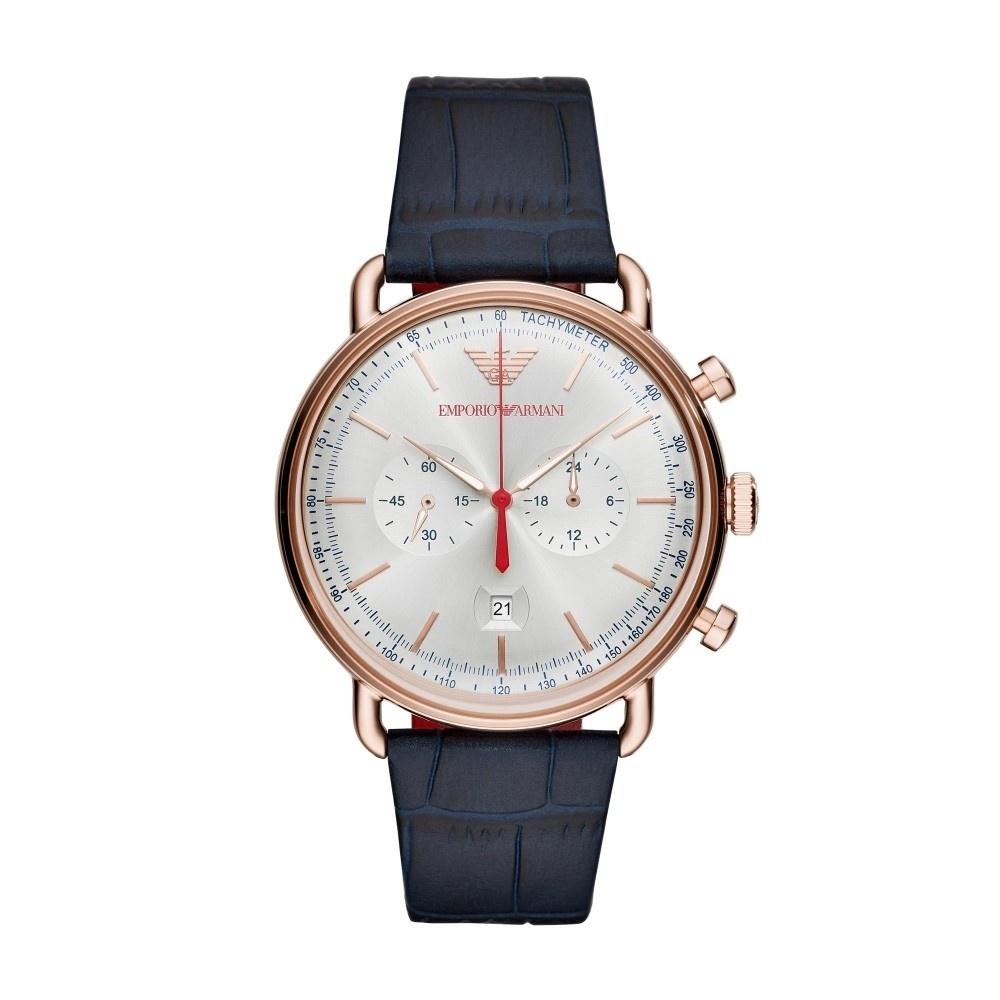 Emporio Armani Men's AR11123 Casual Chronograph Blue Leather Watch
