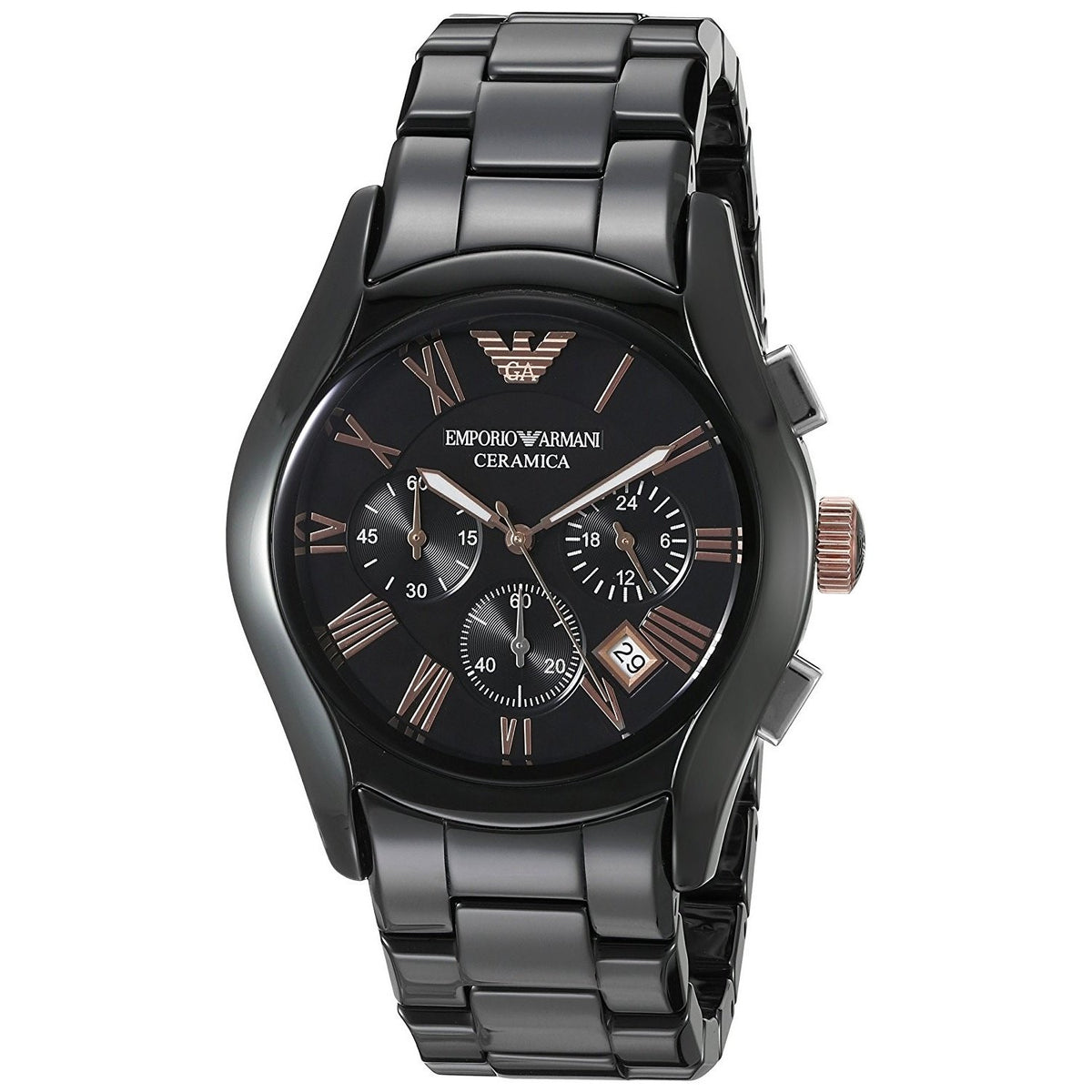 Emporio Armani Men's AR1410 Ceramica Chronograph Black Ceramic Watch
