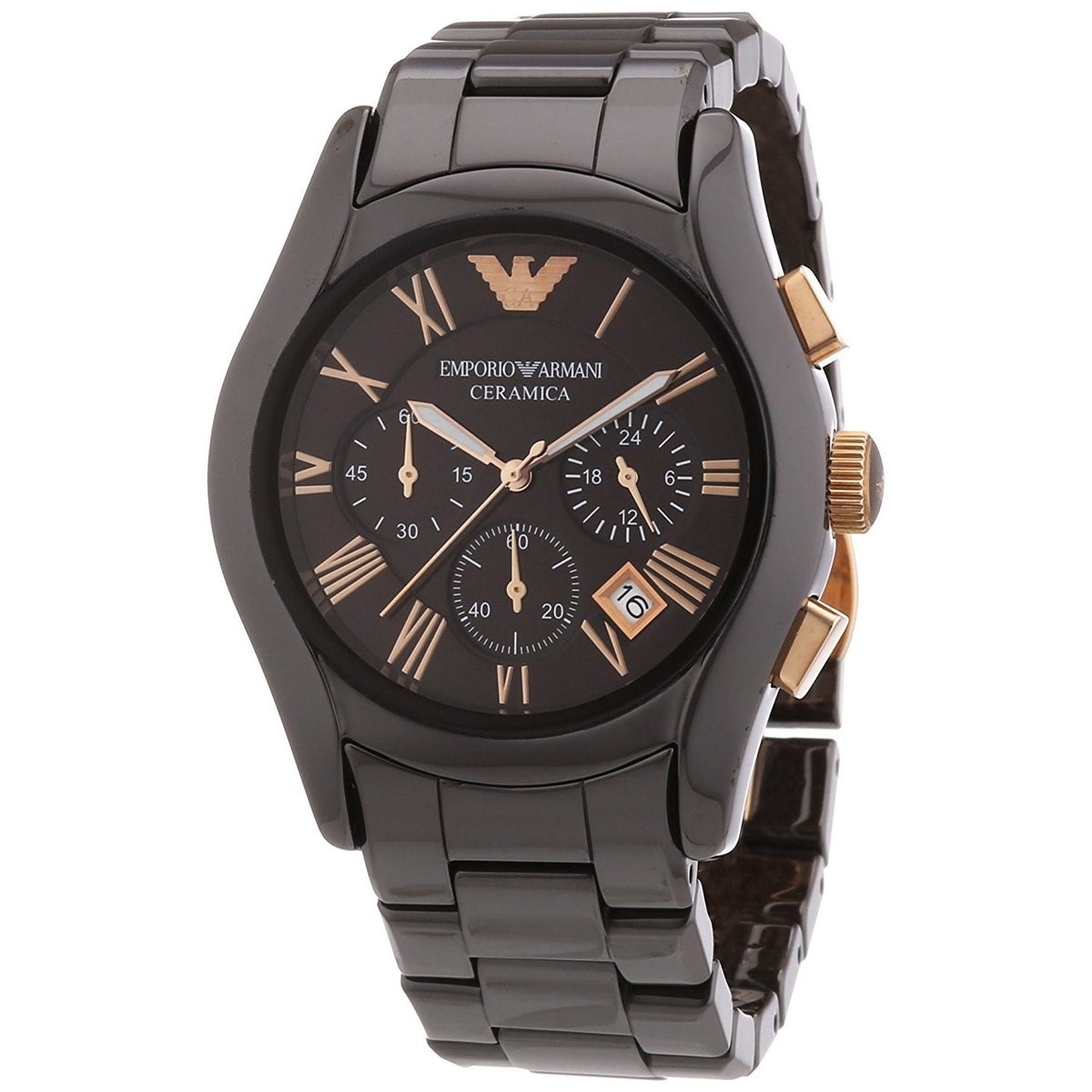 Emporio Armani Men's AR1446 Ceramica Chronograph Brown Ceramic Watch