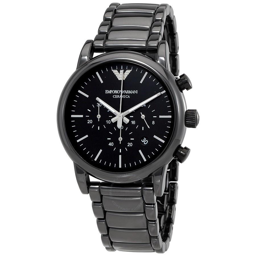 Emporio Armani Men's AR1507 Dress Chronograph Black Stainless Steel Watch
