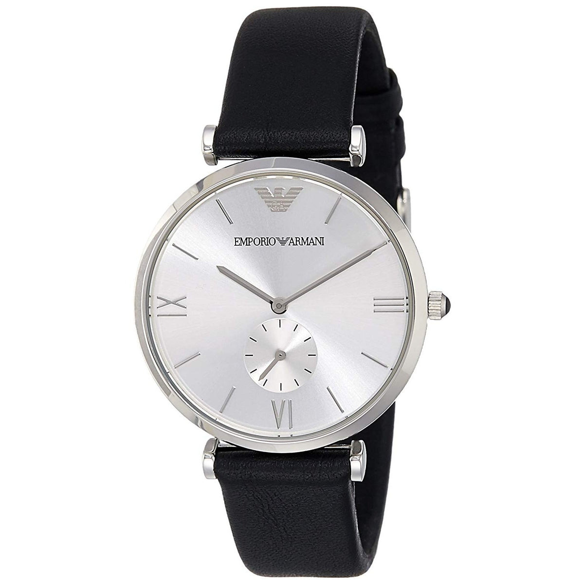 Emporio Armani Men's AR1674 Retro Black Leather Watch