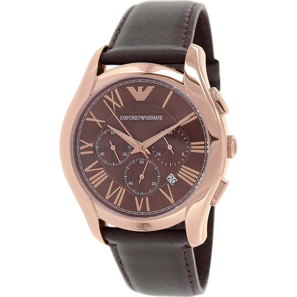 Emporio Armani Men's AR1701 Classic Chronograph Brown Leather Watch