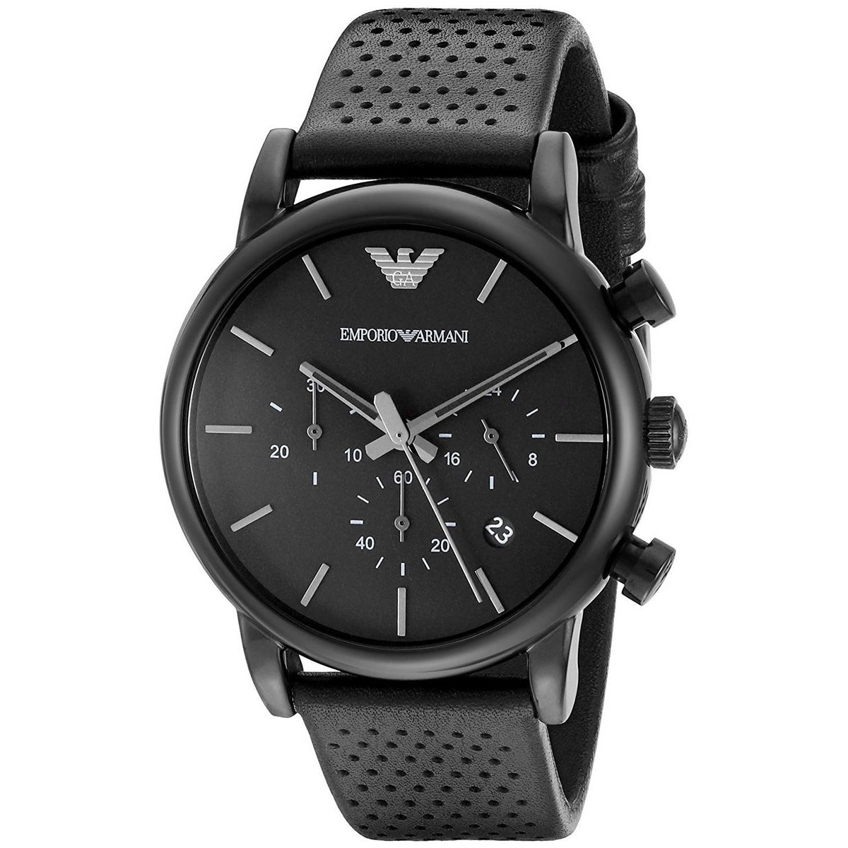 Emporio Armani Men's AR1737 Classic Chronograph Black Leather Watch