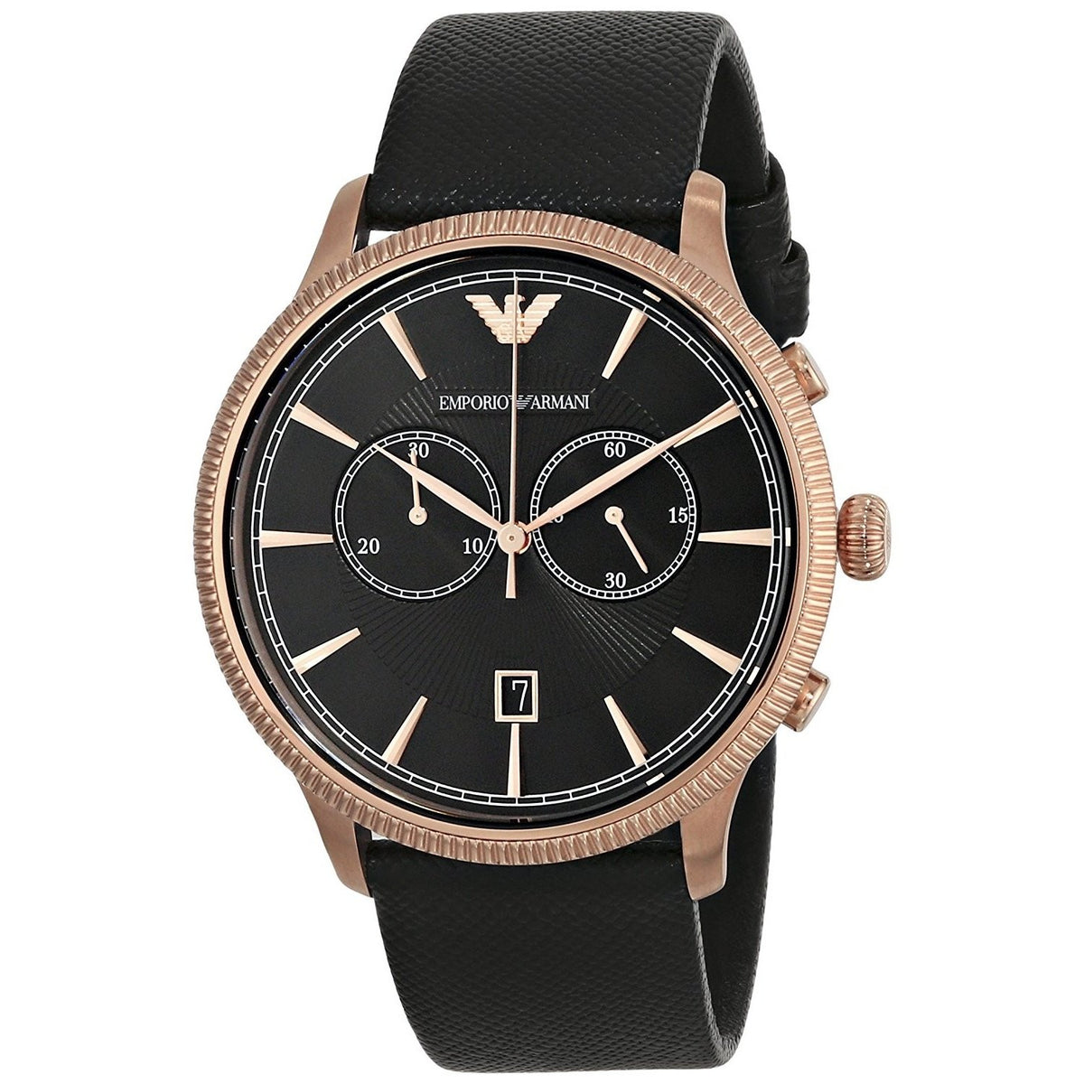 Emporio Armani Men's AR1792 Classic Chronograph Black Leather Watch