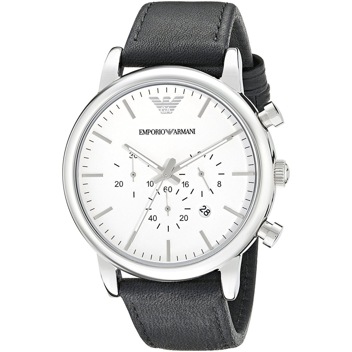 Emporio Armani Men's AR1807 Classic Chronograph Black Leather Watch