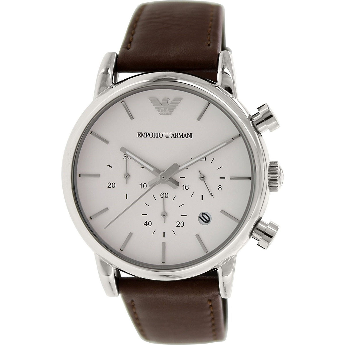 Emporio Armani Men's AR1846 Classic Chronograph Brown Leather Watch