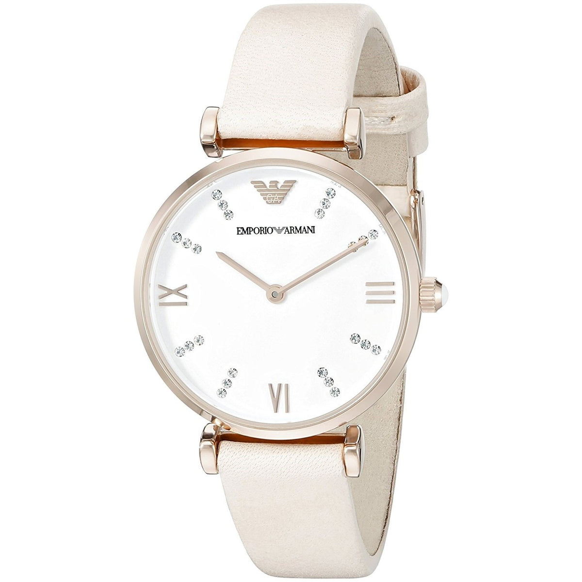 Emporio Armani Women's AR1927 Retro Crystal Pink Leather Watch