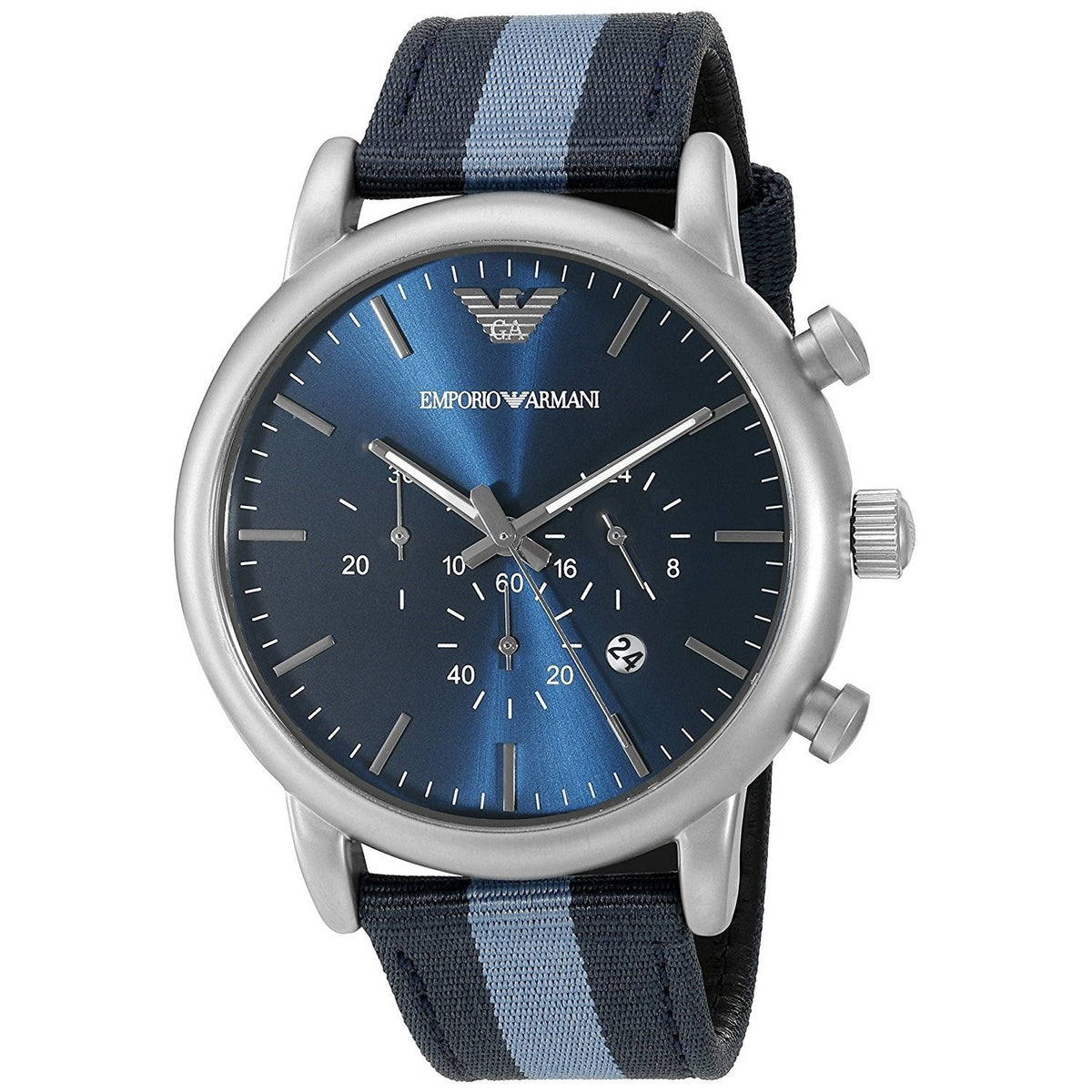 Emporio Armani Men's AR1949 Dress Chronograph Blue Nylon Watch