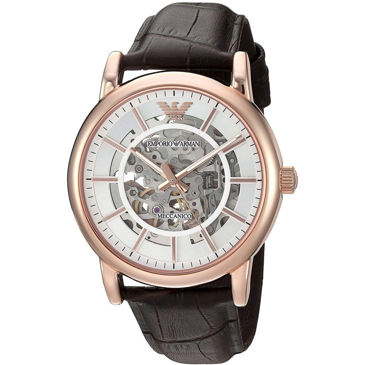 Emporio Armani Men's AR1983 Dress Automatic Brown Leather Watch