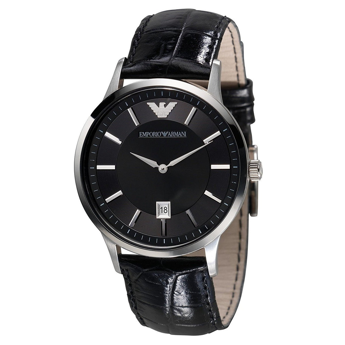 Emporio Armani Men's AR2411 Black Leather Watch