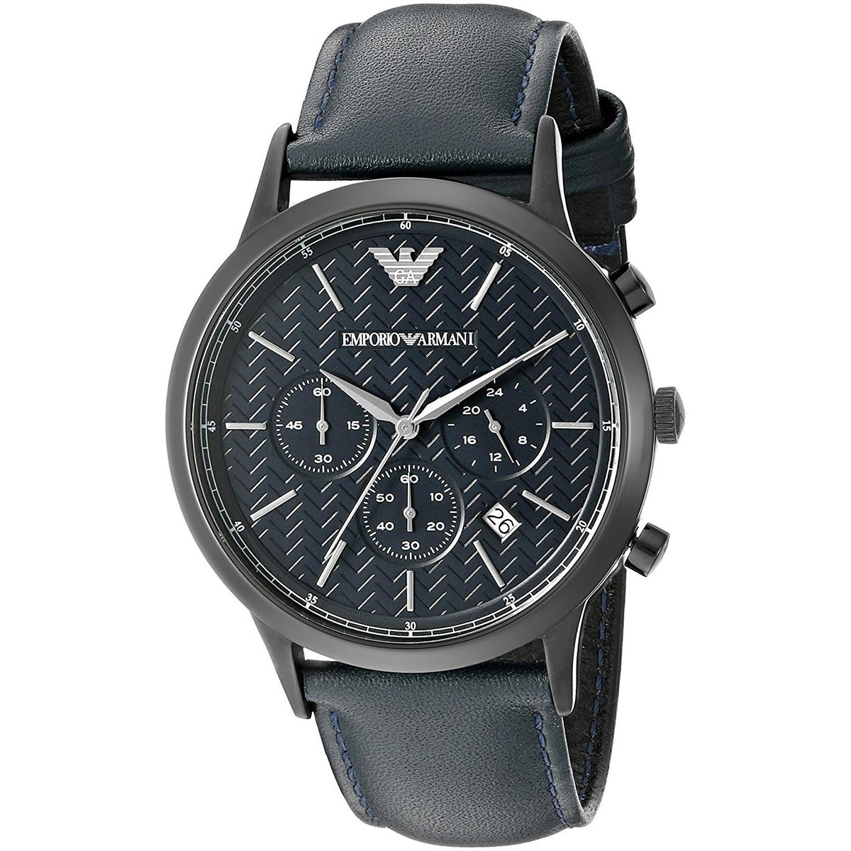 Emporio Armani Men's AR2481 Dress Chronograph Blue Leather Watch