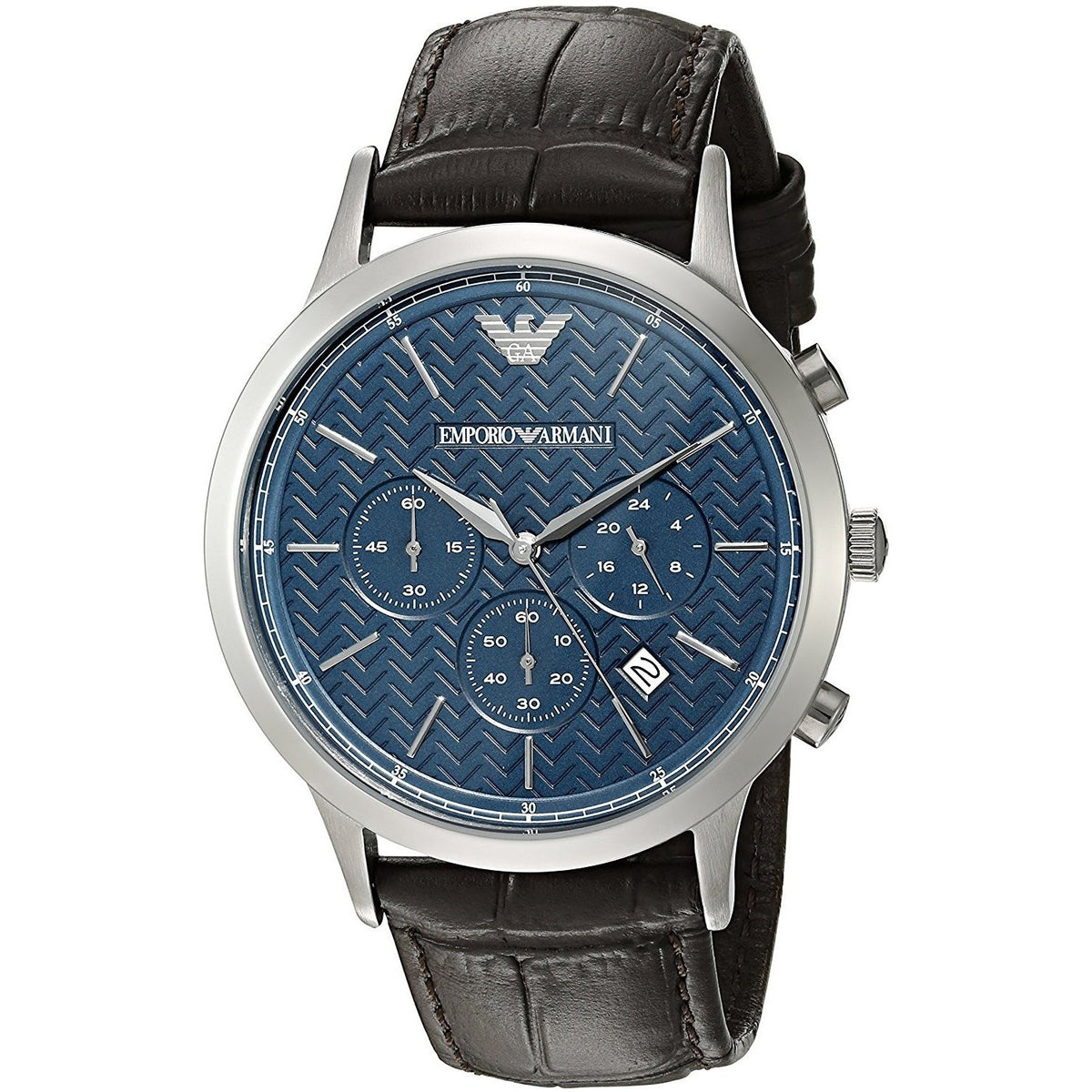 Emporio Armani Men's AR2494 Dress Chronograph Brown Leather Watch