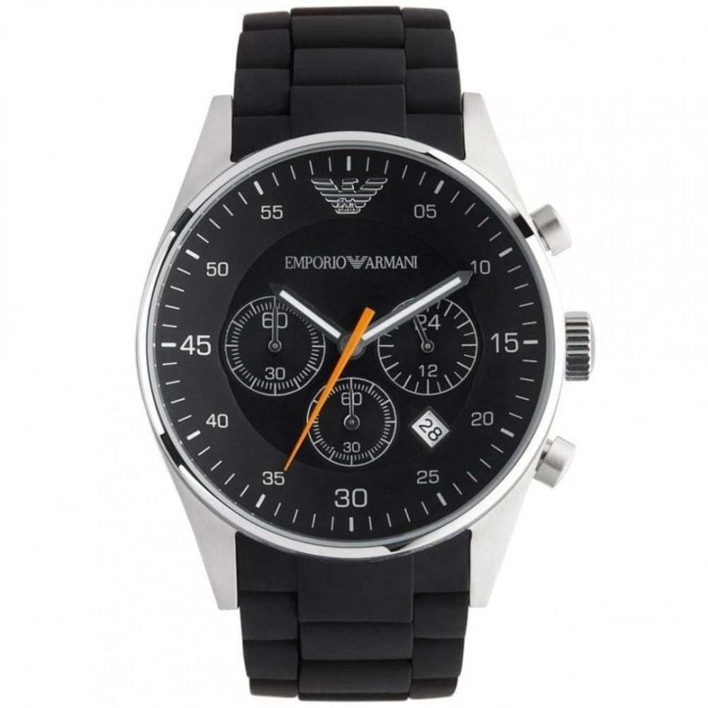 Emporio Armani Men's AR5858 Sportivo Chronograph Black Rubber Watch