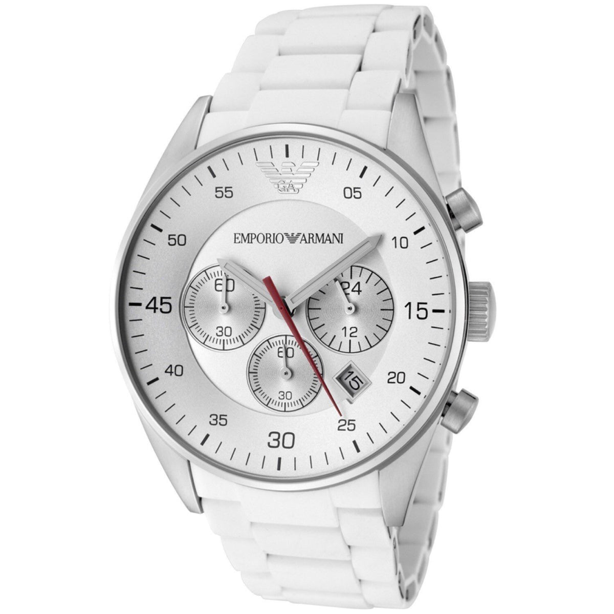 Emporio Armani Men's AR5859 Sportivo Chronograph White Silicone Watch