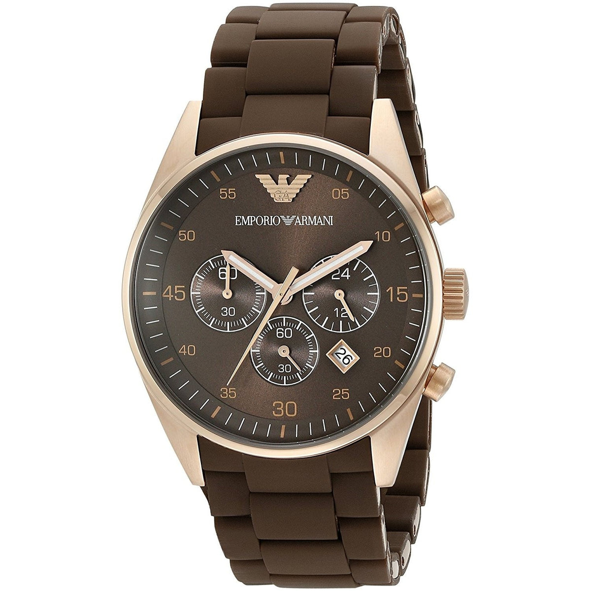 Emporio Armani Men's AR5890 Sportivo Chronograph Brown Silicone Watch