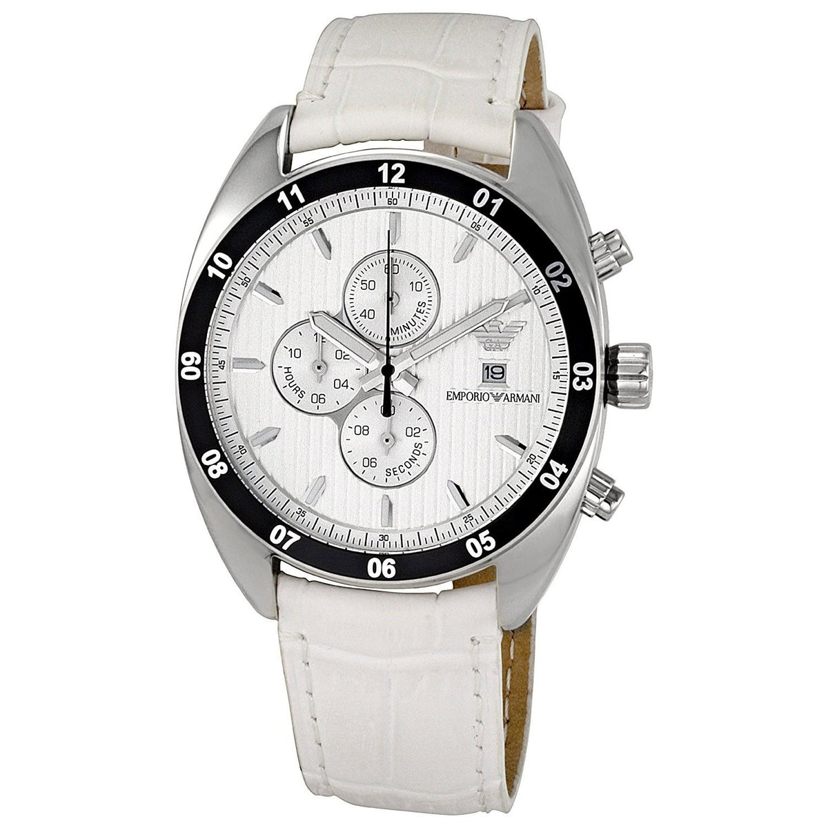 Emporio Armani Men's AR5915 Sportivo Chronograph White Leather Watch