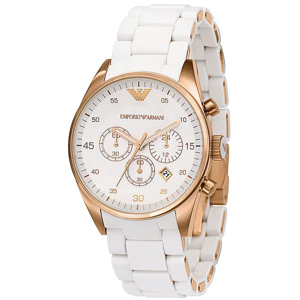 Emporio Armani Men's AR5920 Sportivo Chronograph White Silicone Watch
