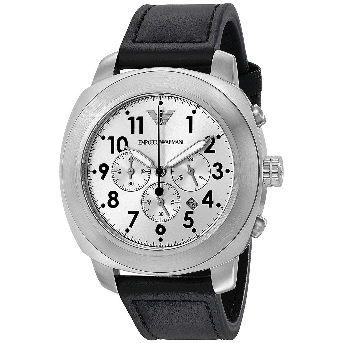 Emporio Armani Men's AR6054 Sportivo Chronograph Black Leather Watch