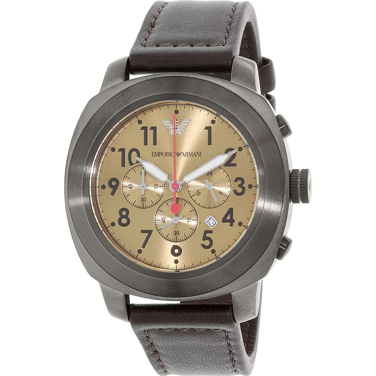 Emporio Armani Men's AR6055 Sportivo Chronograph Brown Leather Watch