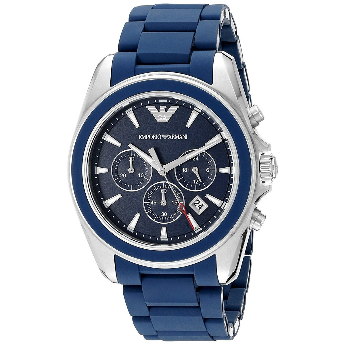 Emporio Armani Men's AR6068 Sportivo Chronograph Blue Rubber Watch