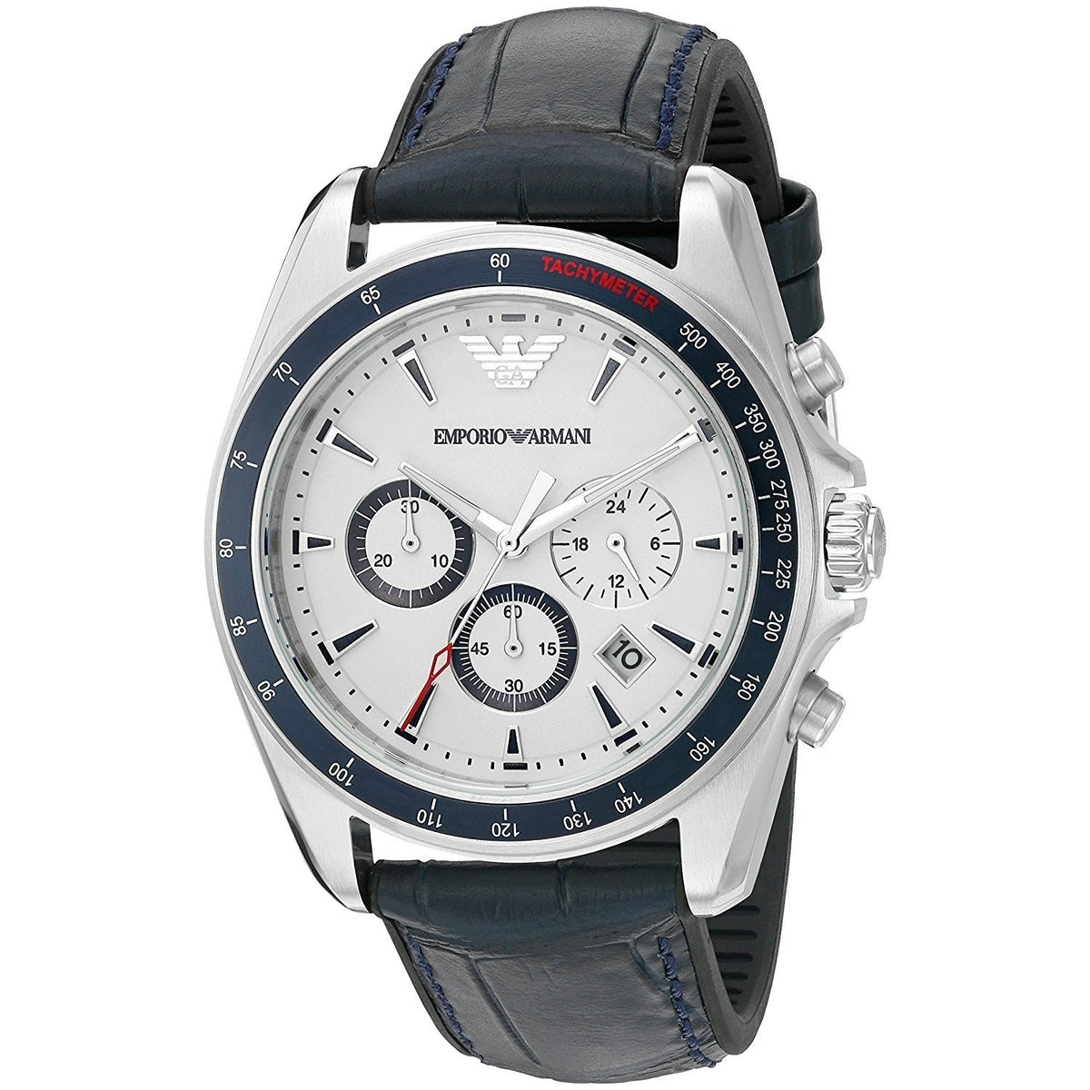 Emporio Armani Men's AR6096 Sigma Chronograph Blue Leather Watch