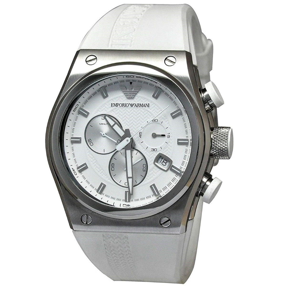 Emporio Armani Men's AR6103 Sportivo Chronograph White Rubber Watch