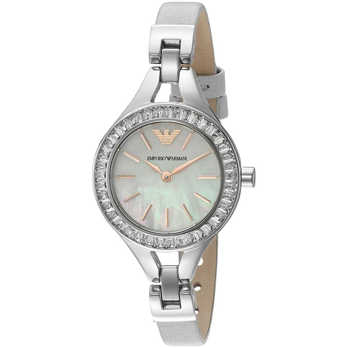 Emporio Armani Women's AR7426 Dress Crystal Grey Leather Watch