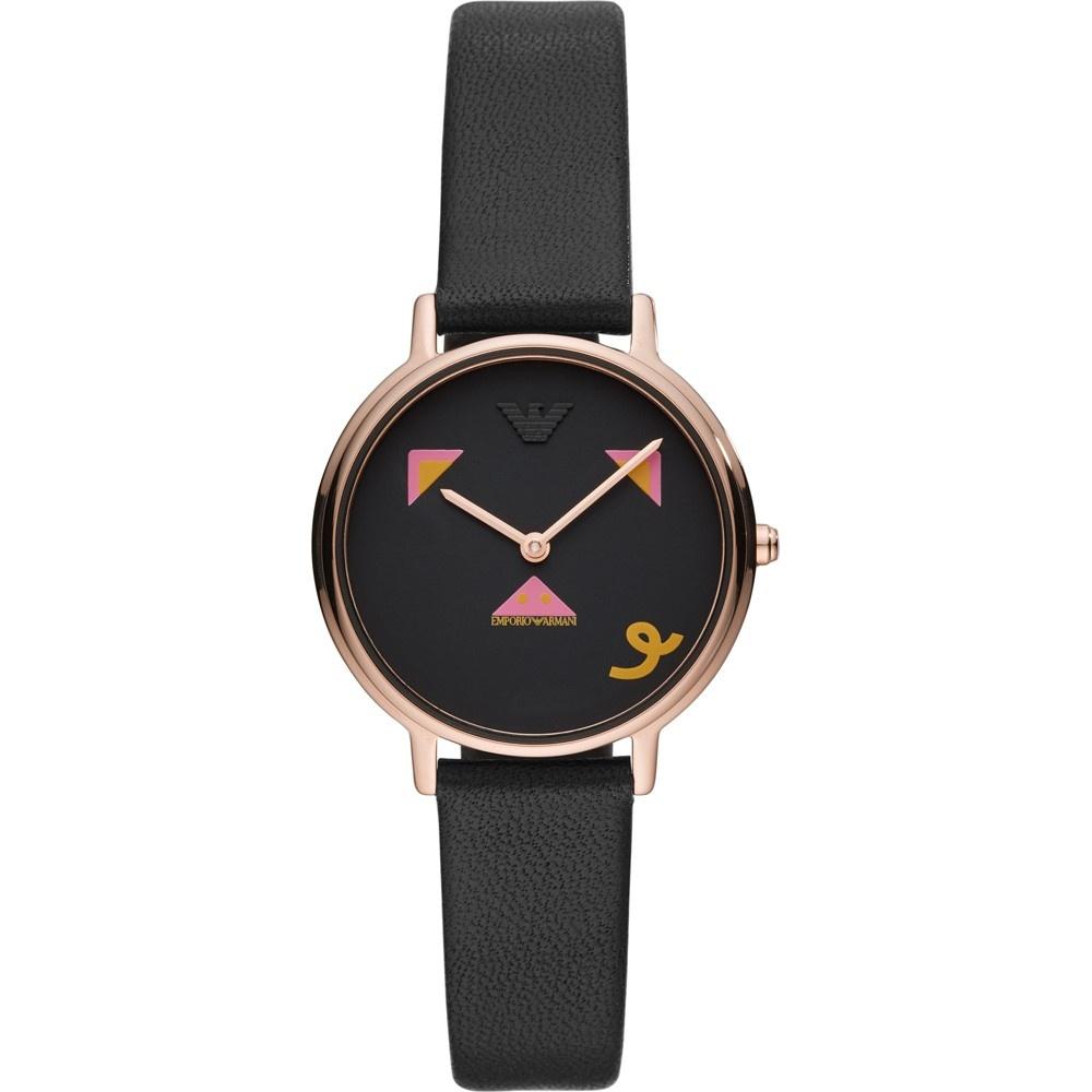 Emporio Armani Women's AR80022 Year of the Pig Black Leather Watch
