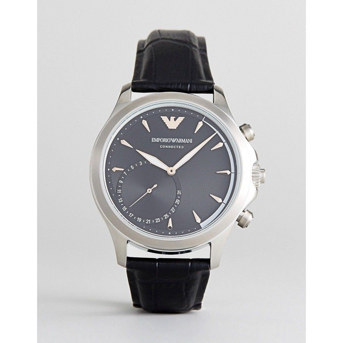 Emporio Armani Men's ART3013 Connected Black Leather Watch