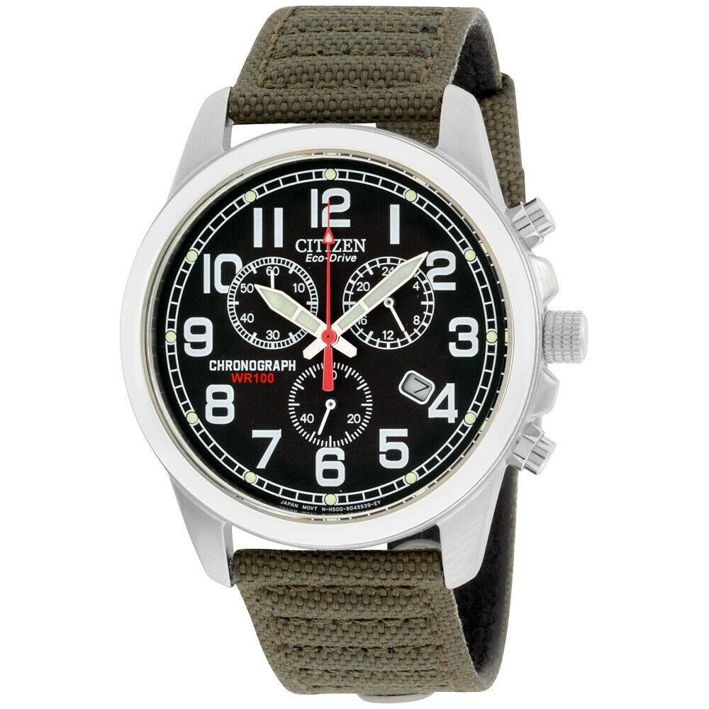 Citizen Men&#39;s AT0200-05E Chandler Chronograph Green Canvas Watch