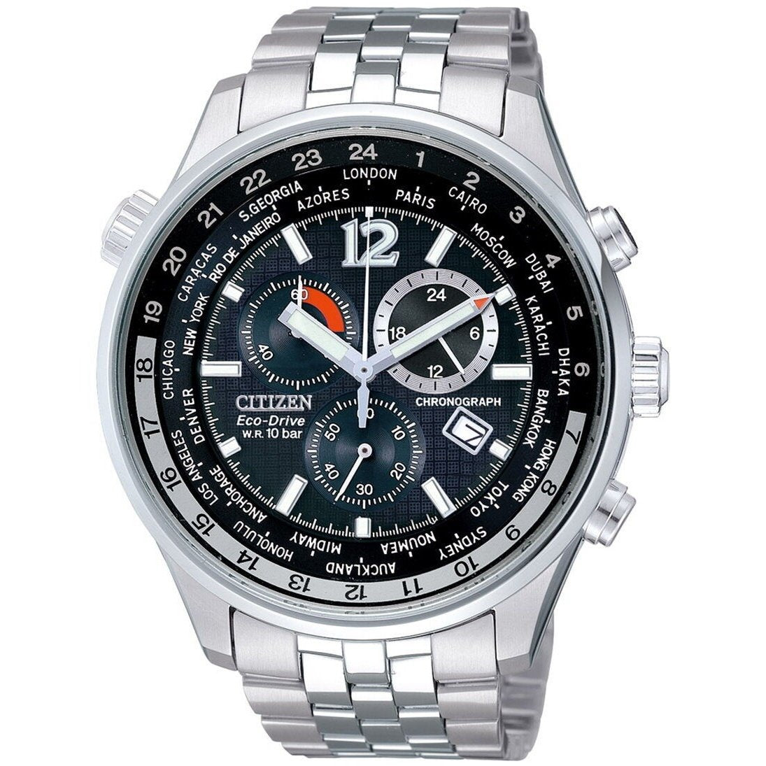 Citizen Men&#39;s AT0365-56E Eco-Drive Chronograph Stainless Steel Watch