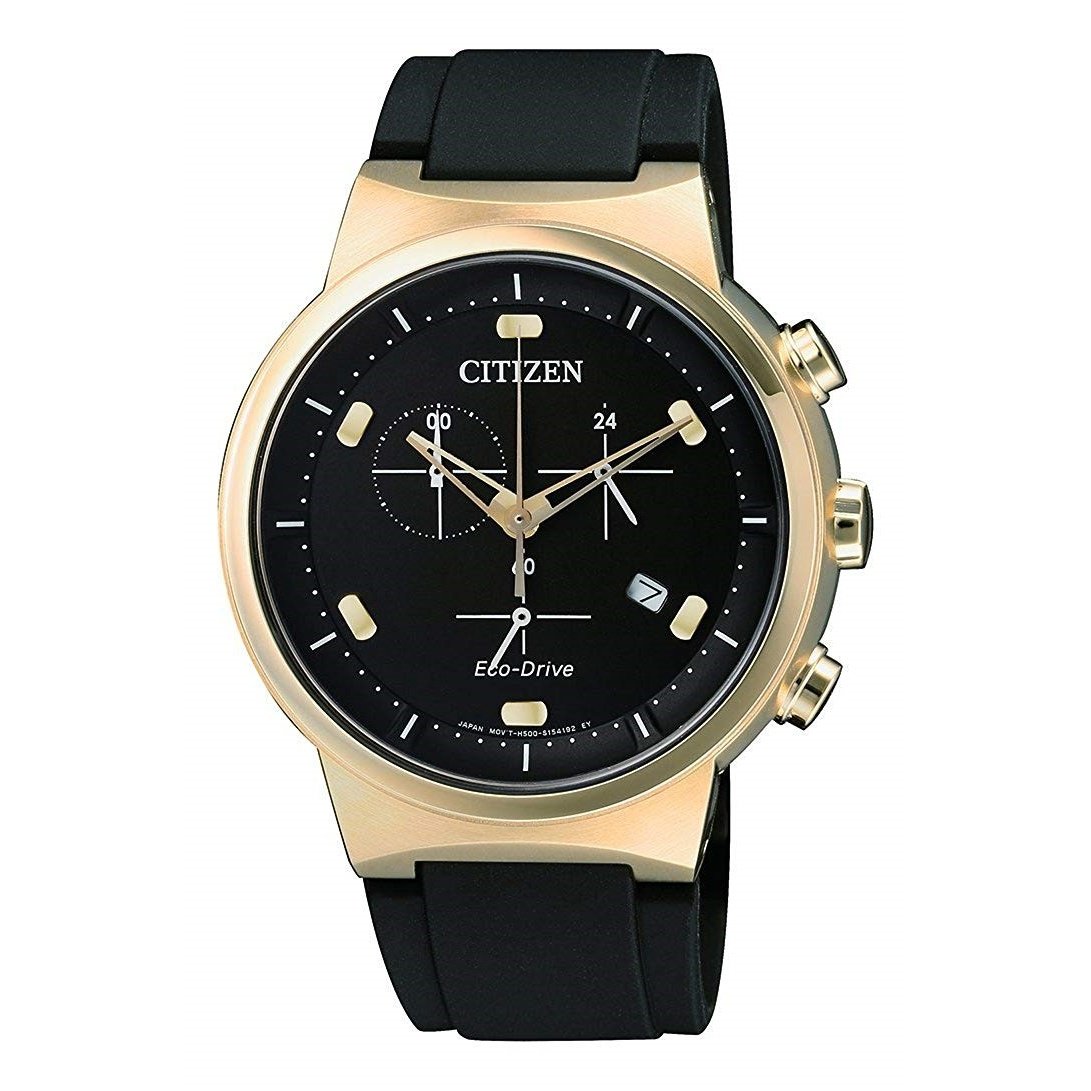 Citizen Men&#39;s AT2403-15E Eco-Drive Chronograph Black Rubber Watch