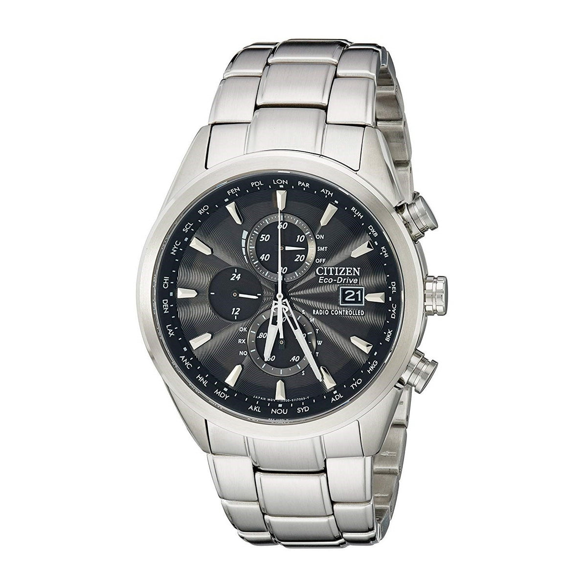 Citizen Men&#39;s AT8010-58E World Time A-T Chronograph Stainless Steel Watch