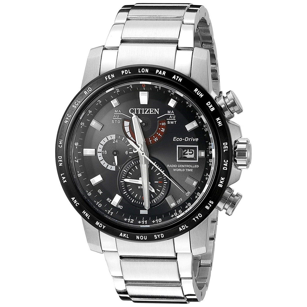 Citizen Men's AT9071-58E World Time A-T Chronograph Stainless Steel Watch