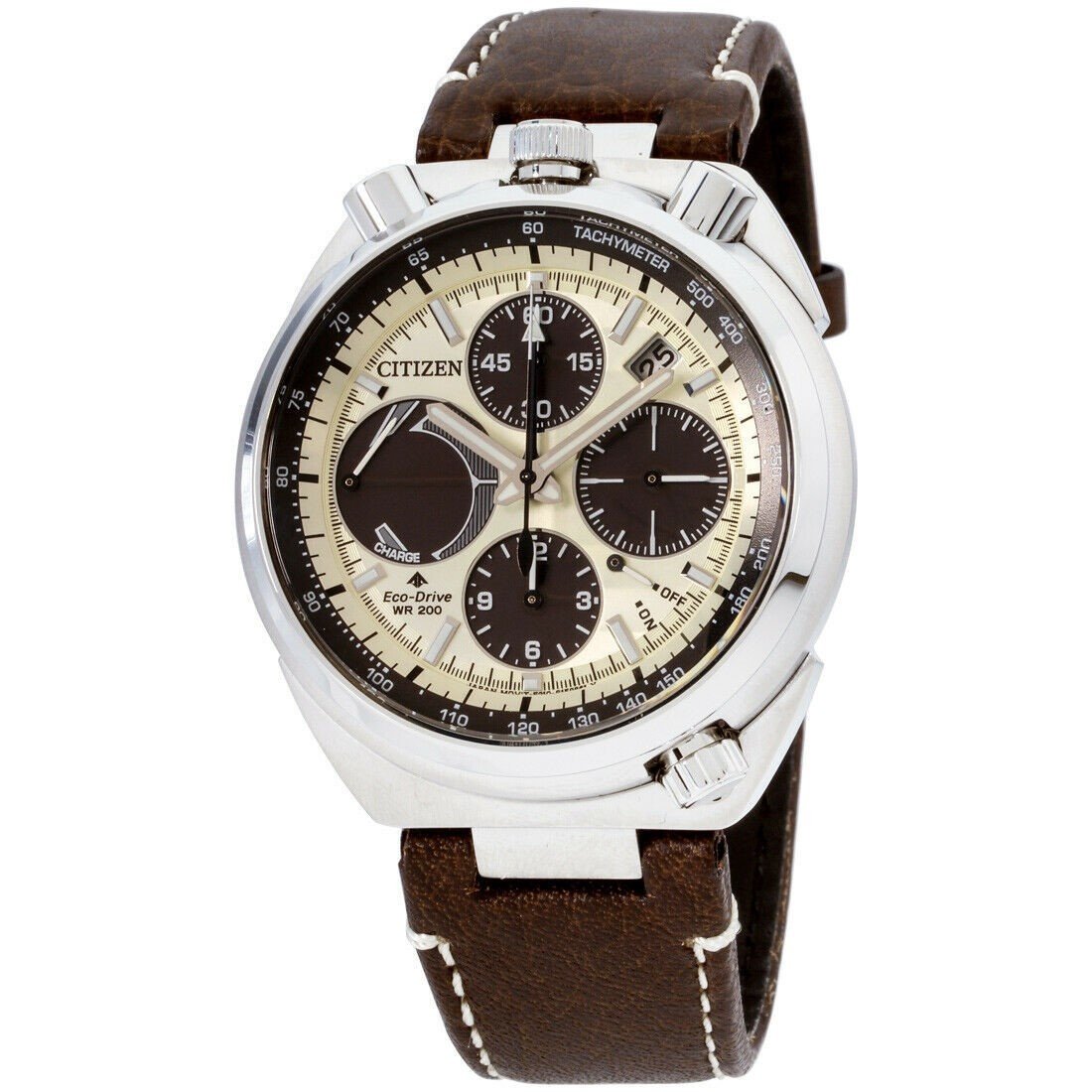 Citizen Men&#39;s AV0079-01A Promaster Bullhead Tsuno Chronograph Brown Leather Watch