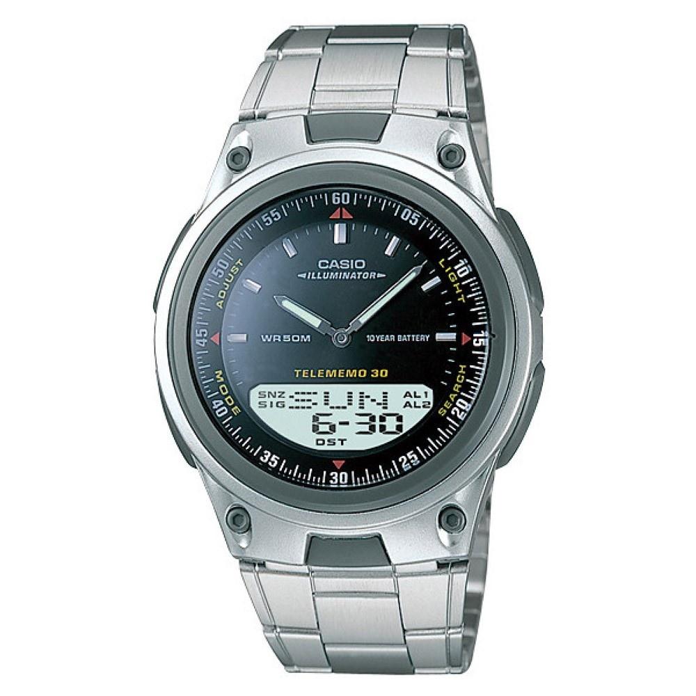 Casio Men&#39;s AW-80D-1AV Classic Analog-Digital Stainless Steel Watch