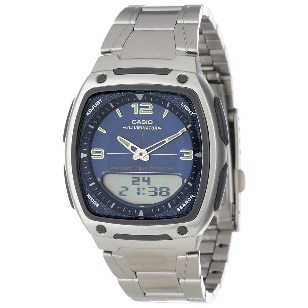 Casio Men&#39;s AW-81D-2AV Ana-Digi Analog-Digital Stainless Steel Watch
