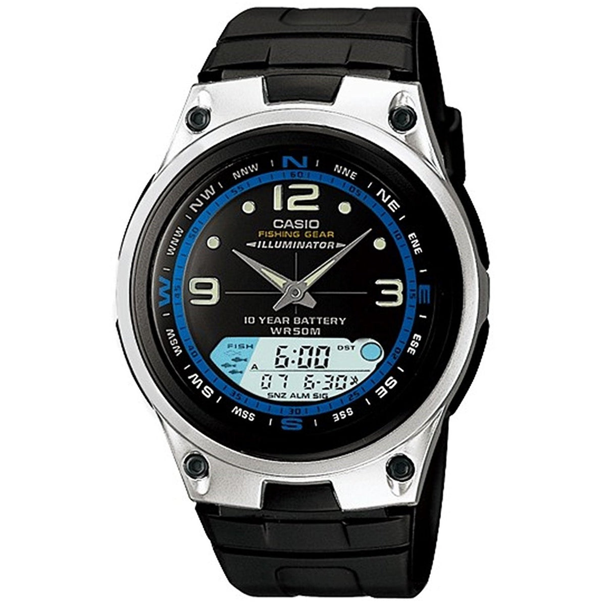 Casio Men&#39;s AW-82-1AV Ana-Digi Black Resin Watch